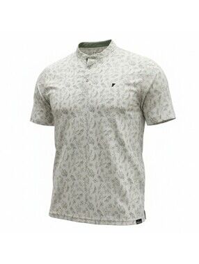 PRIMO Golf Men's Size Large Leafy Blade Collar Polo Shirt Green White Floral L